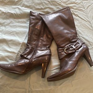 Size 8 brown boots with 2 inch heel.